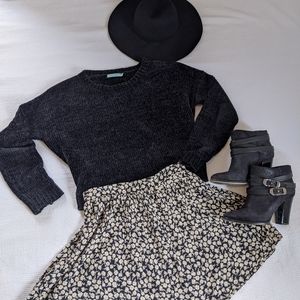 Black Floral Billabong Skirt